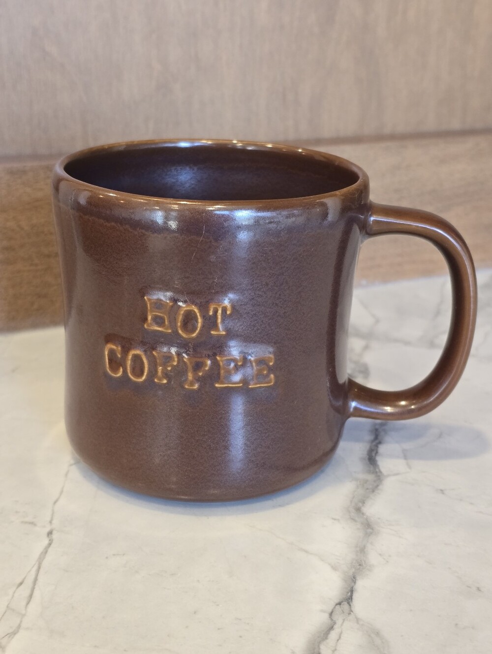 Starbucks Coffee Brown "Hot Coffee" Mug Bone China Porcelain Cup